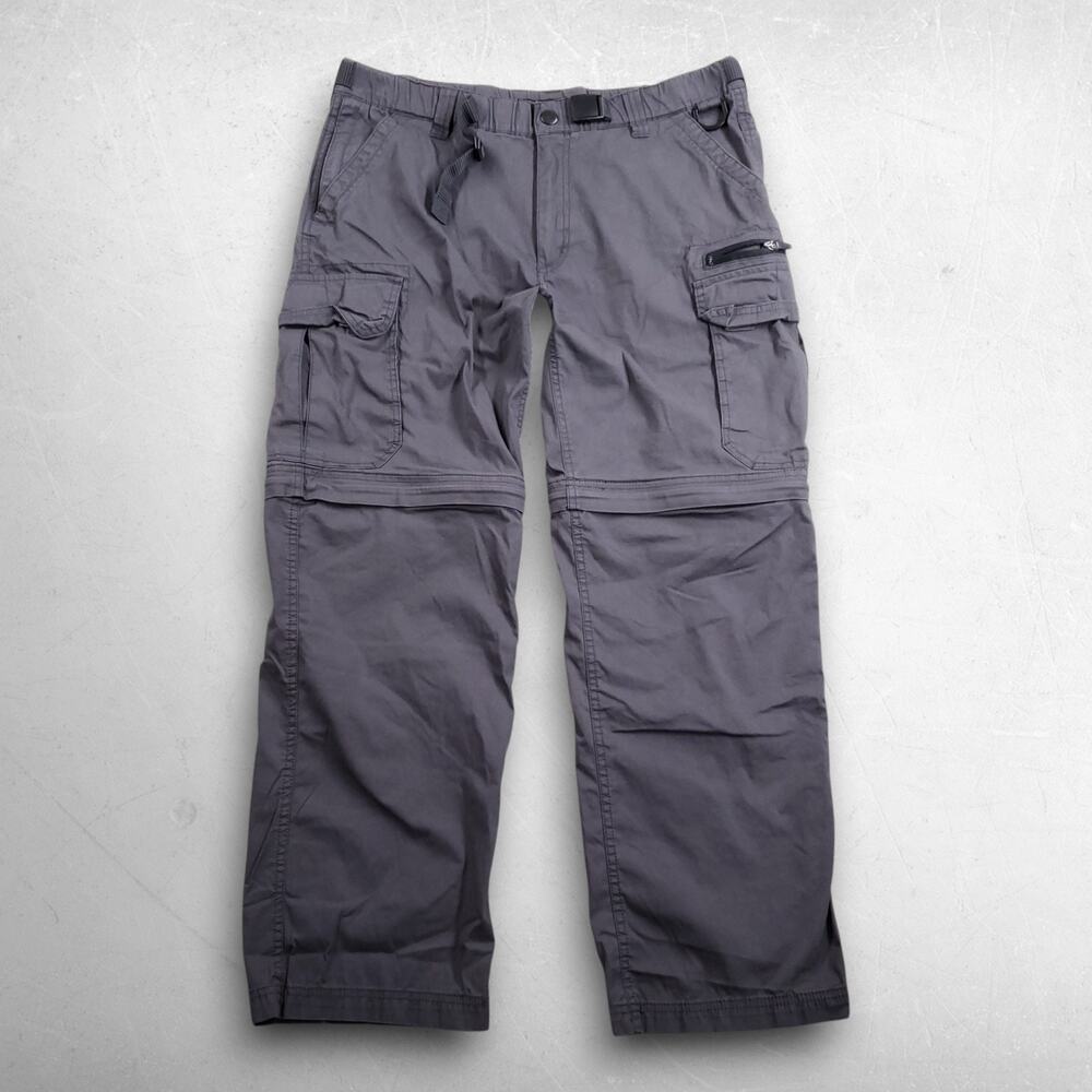 BC Clothing Convertible Cargo Hiking Pants Men L 30 Gray Gorpcore Utility Belted